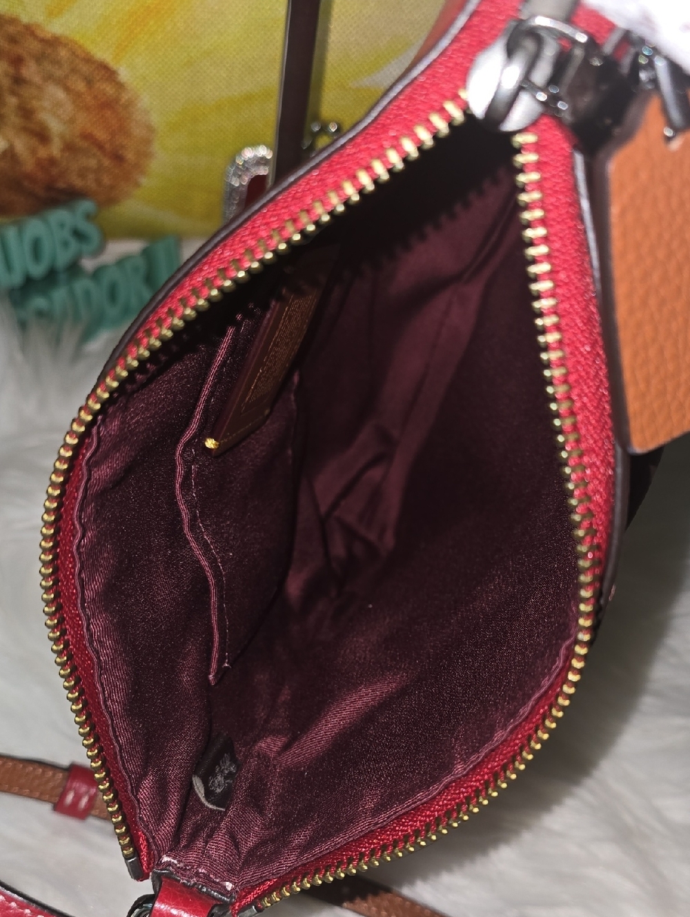 Coach Minnie Mouse Red Pebbled Leather Crossbody - Picture 15 of 17